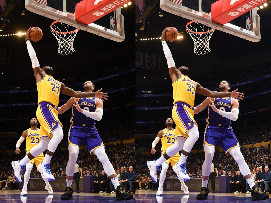 NBA篮球比赛中球员扣篮精彩画面